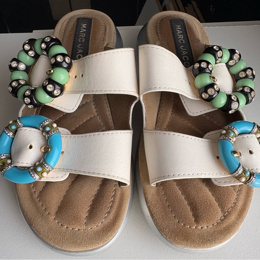 Marc Jacobs Emerson Jeweled Buckle Sandals Slides spring 2018 - Picture 7 of 16